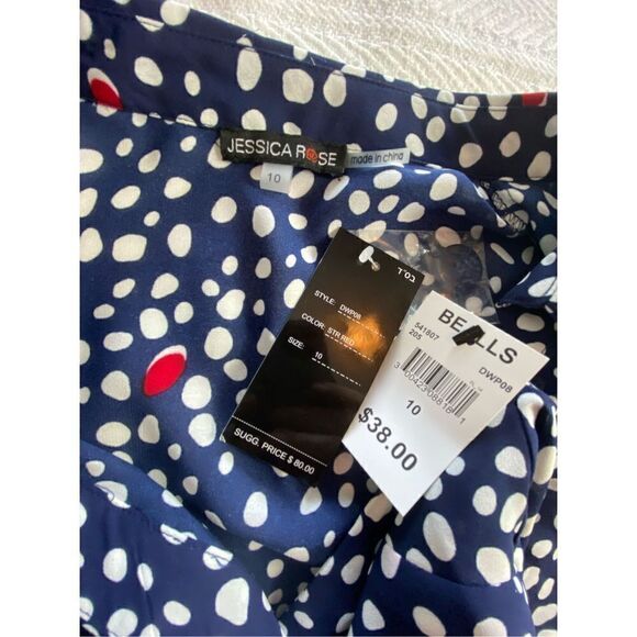JESSICA ROSE Womens  SIZE 10 Button Down Collar Sleeveless Dress - Picture 7 of 12